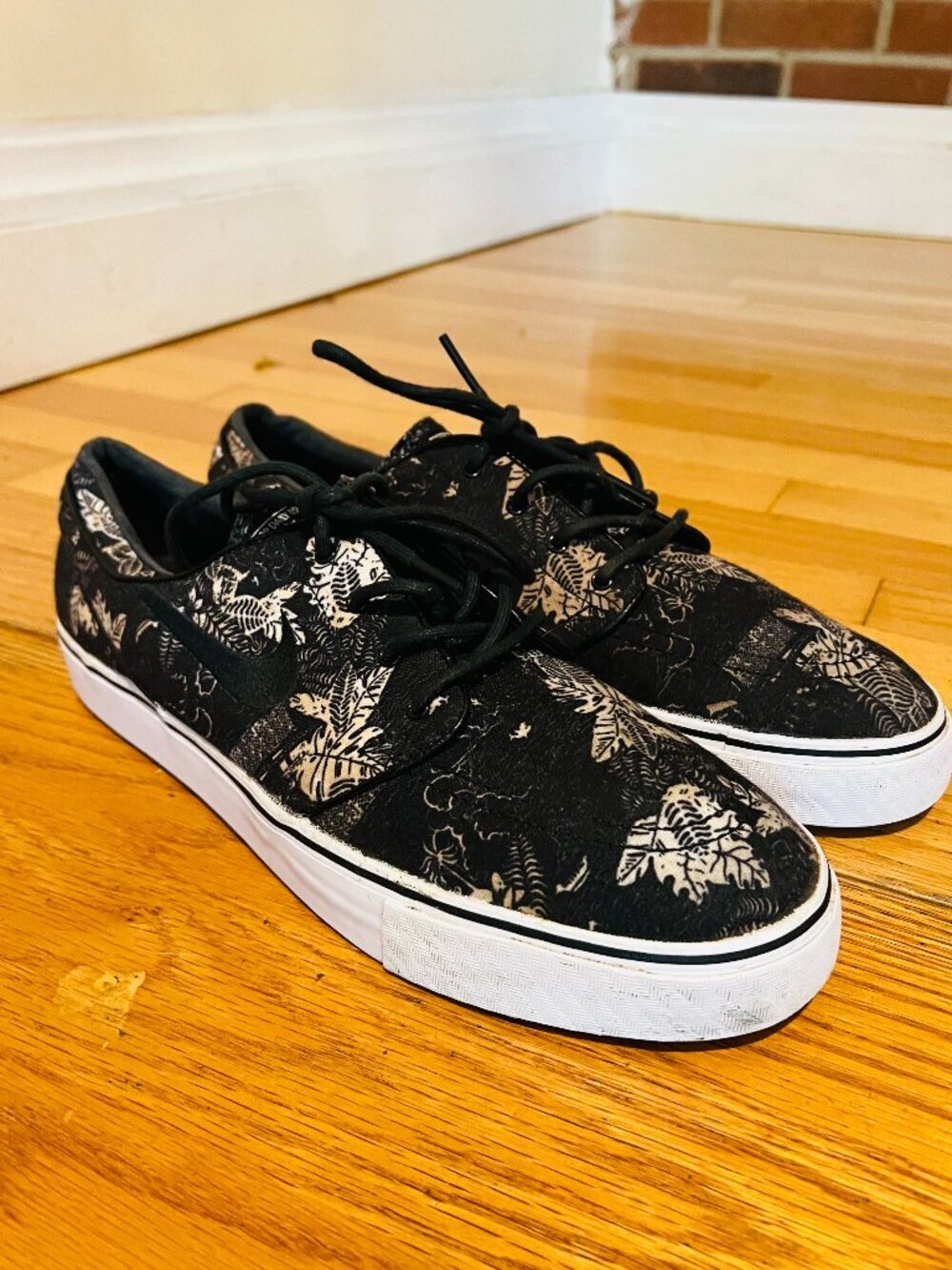 Nike Zoom Stefan Janoski 2013 Black Floral LowProfile Skateboarding Sneaker 10.5